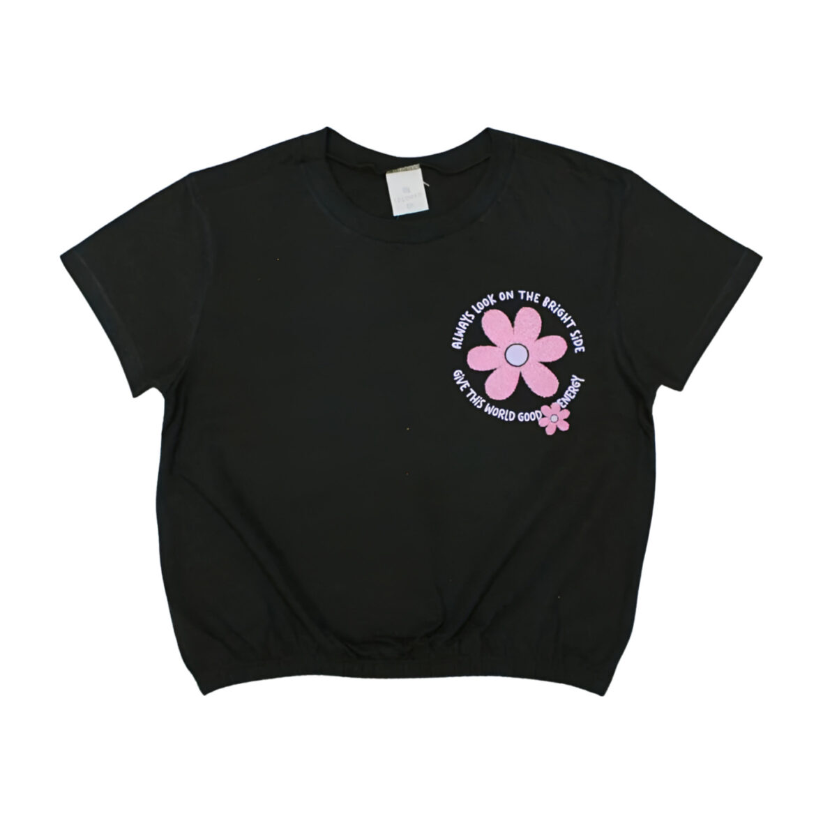 Blusa Manga Curta Flor com Elástico 600774 – Lecimar