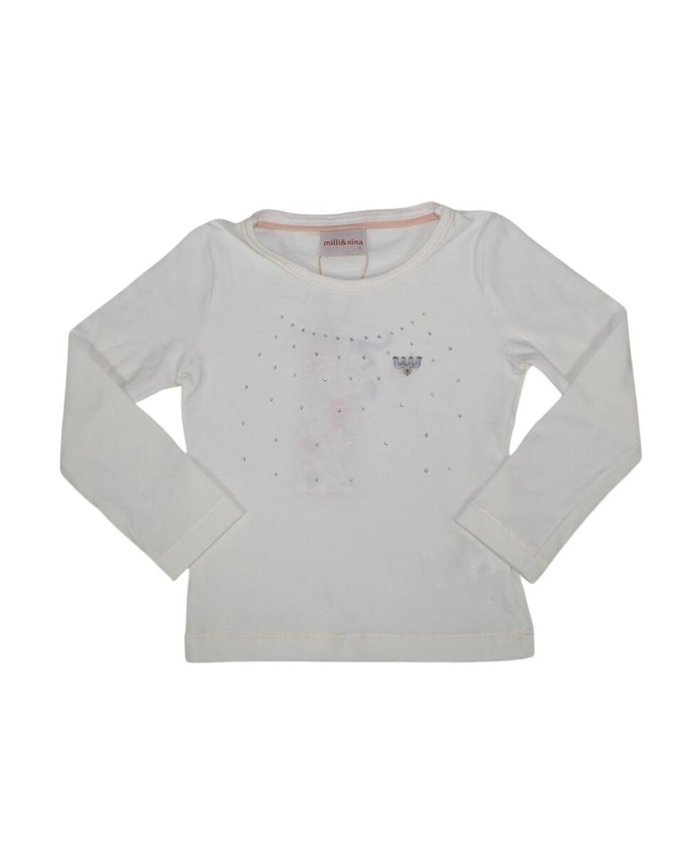 Blusa Manga Longa com Strass 54103 – Milli e Nina