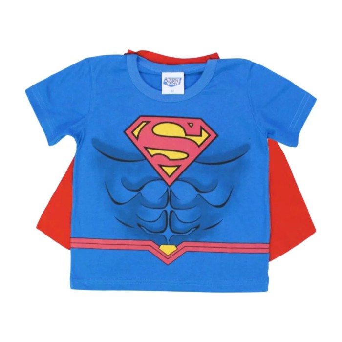 Camiseta Manga Curta Estampa Super Homem com Capa 70072 – Kamylus