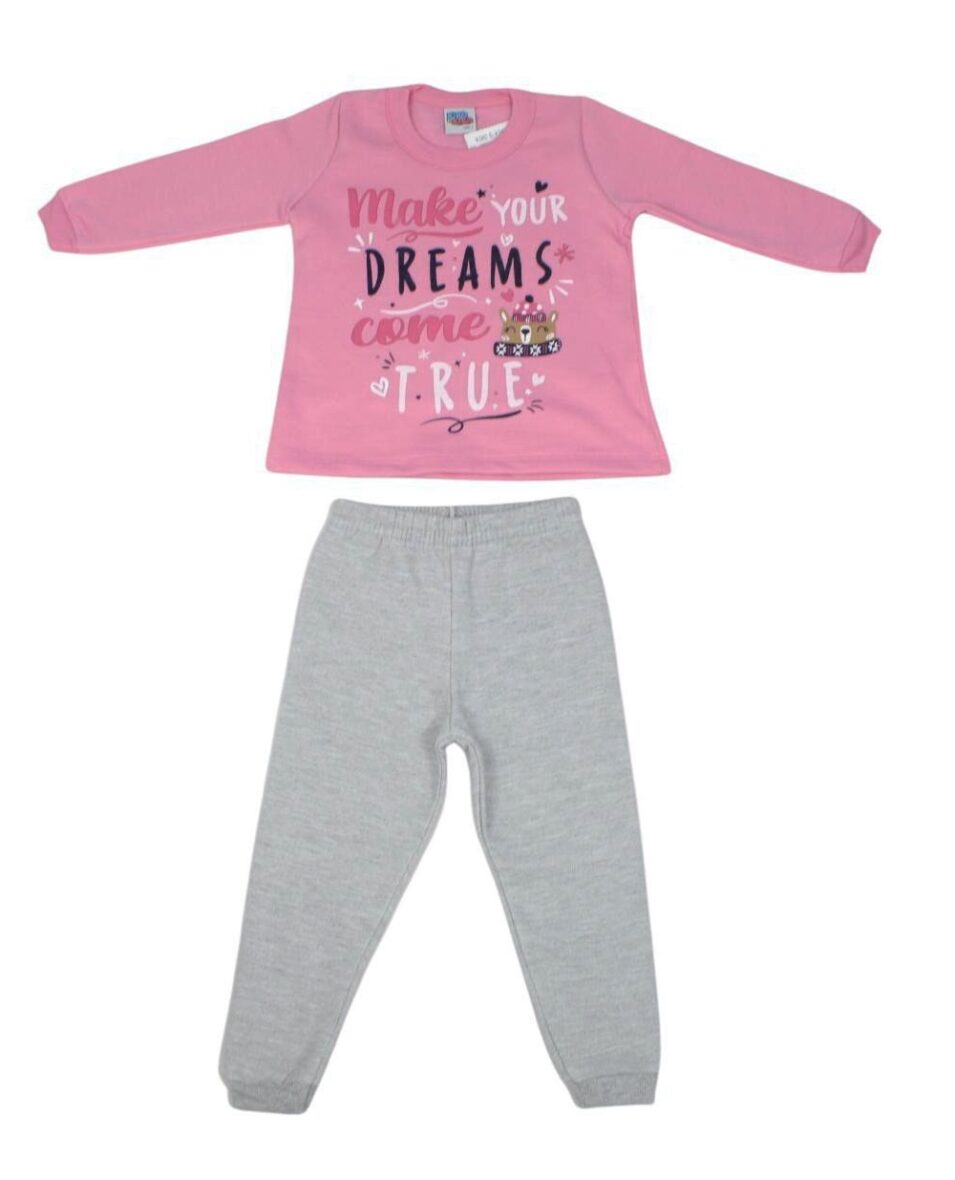 Conjunto Moletom Feminino Estampado Dreams 08069 – Kiko