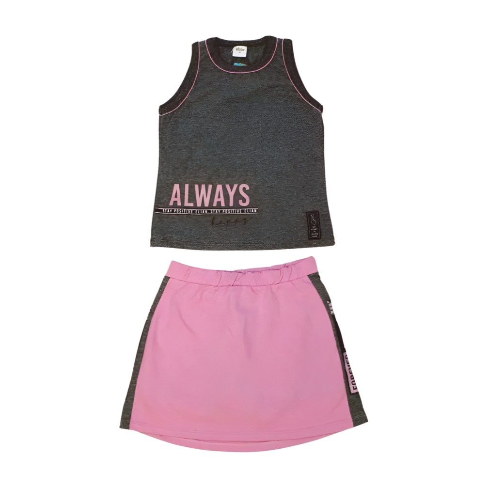 Conjunto Blusa Estampa Always e Saia Moletom 251555 – Elian