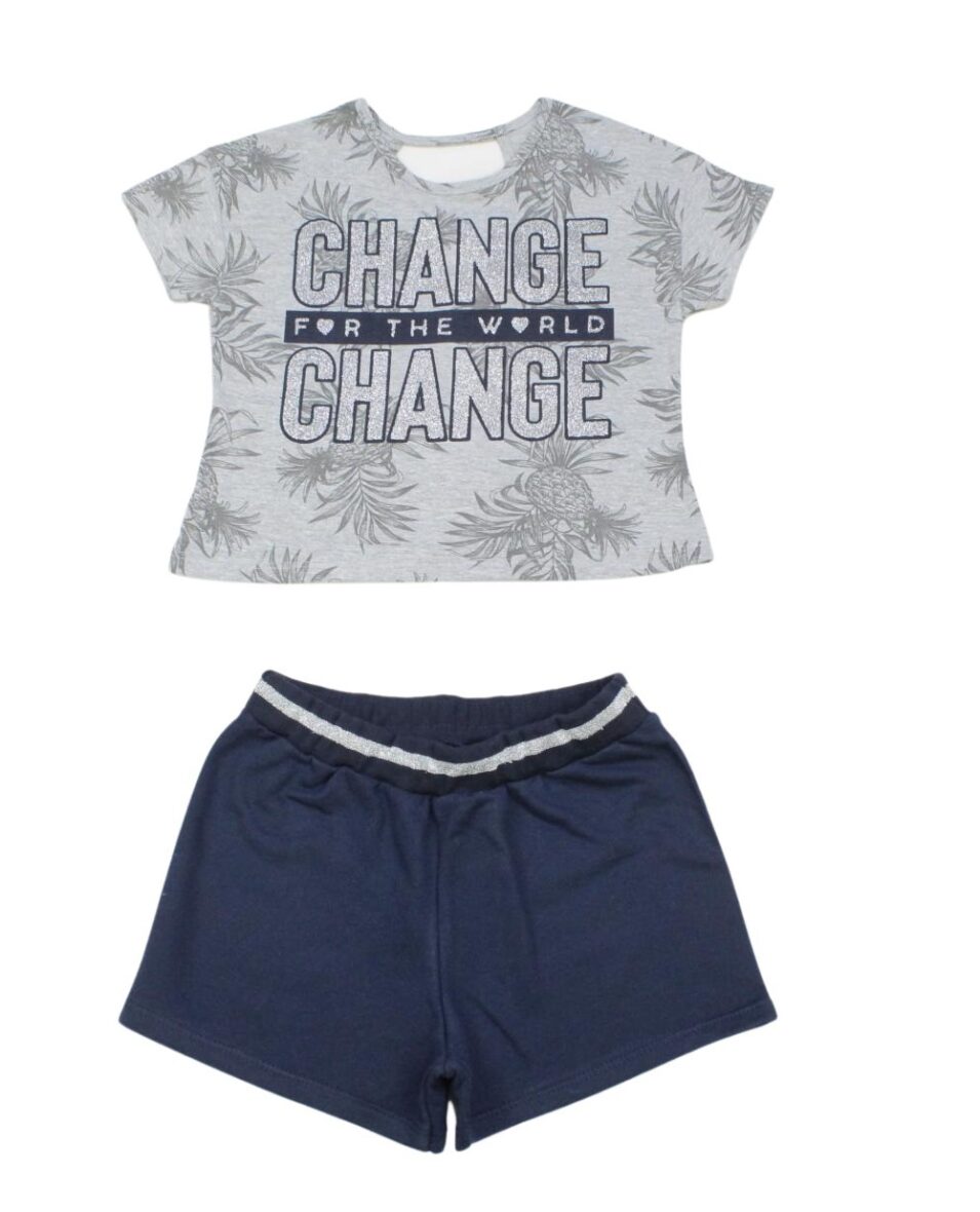 Conjunto Feminino Blusa Estampada Change e Shorts 110931 – Kyly