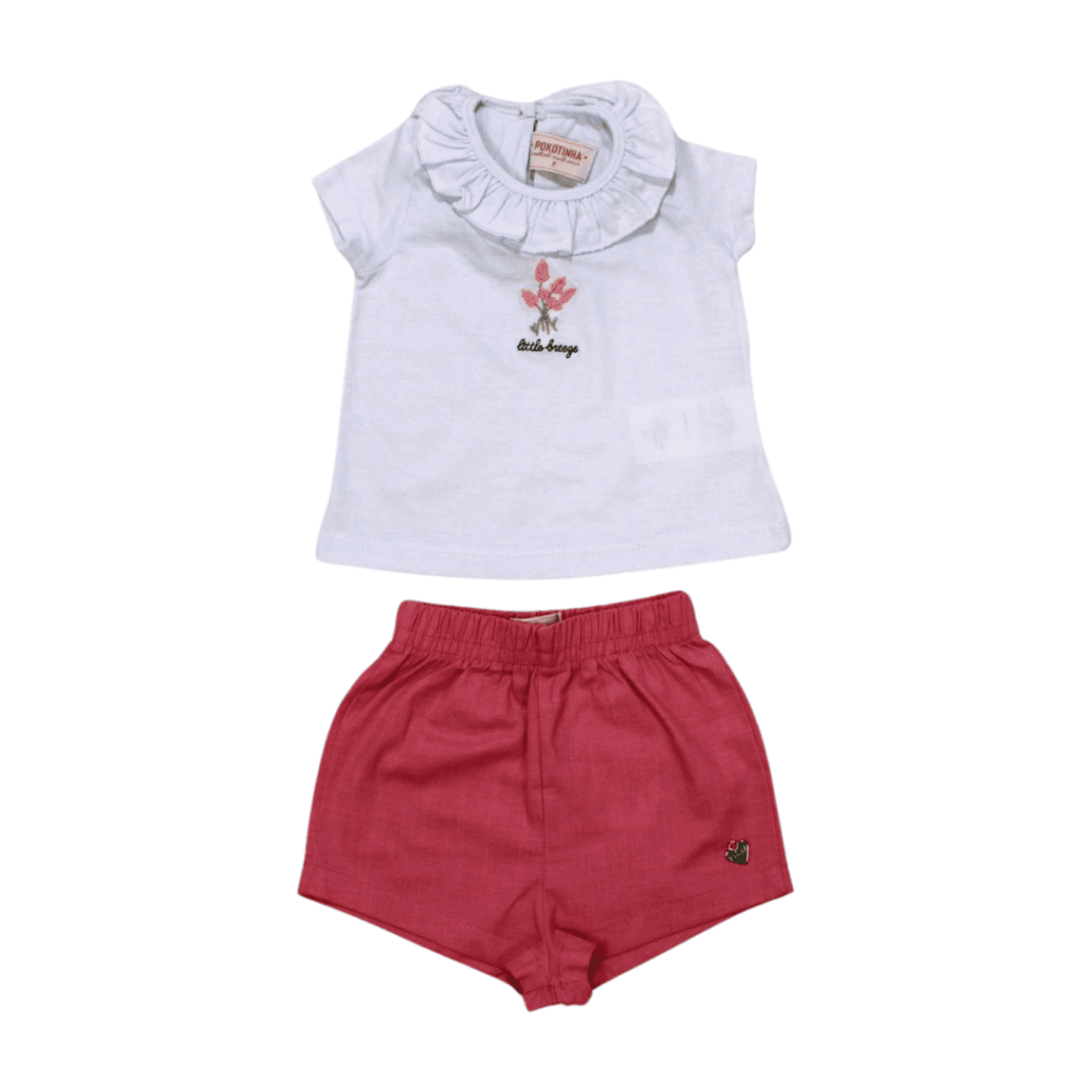 Conjunto Feminino Blusa com Gola e Shorts Tecido 7295 – Pokotinha