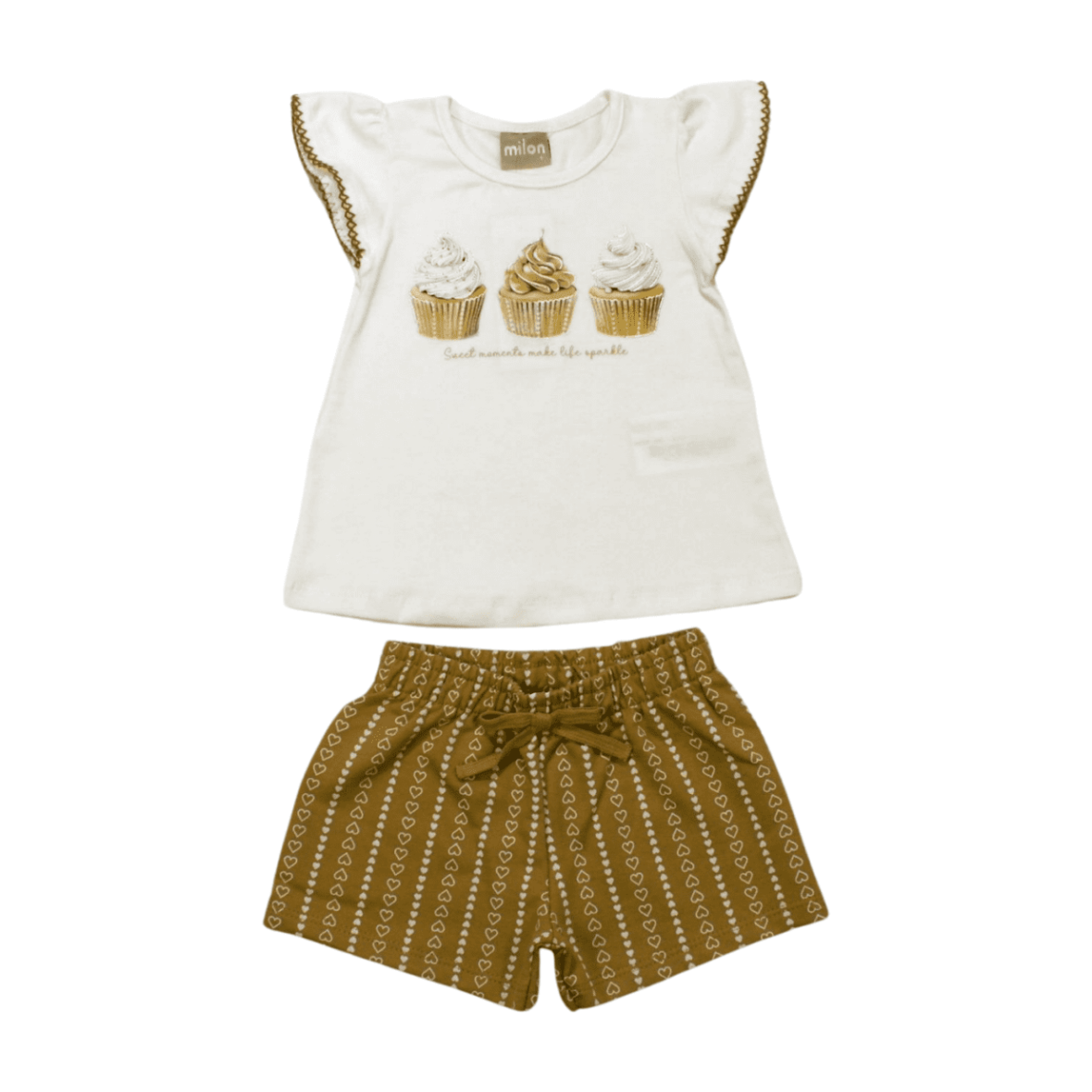 Conjunto Feminino Blusa Estampa Cupcake e Shorts 2000378 – Milon