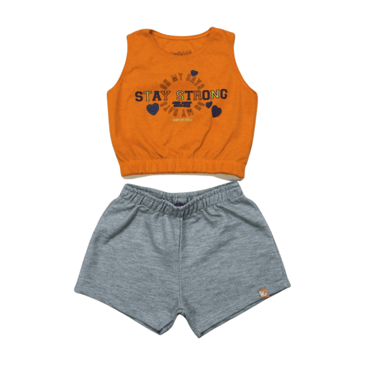 Conjunto Feminino Blusa Estampa Stay e Shorts 57091 – Kamylus