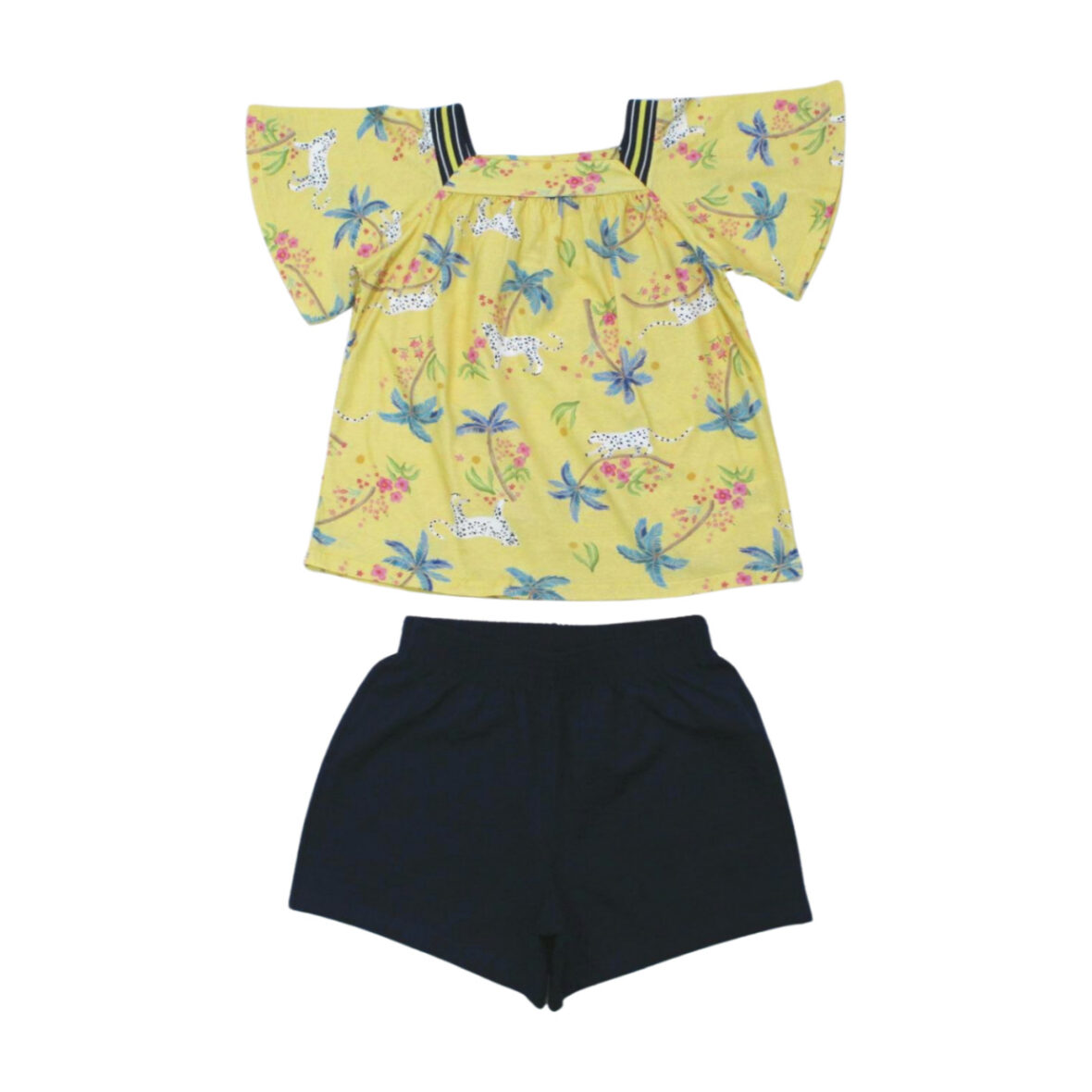 Conjunto Feminino Blusa Estampada com Retilínea e Shorts 67867 – Alakazoo