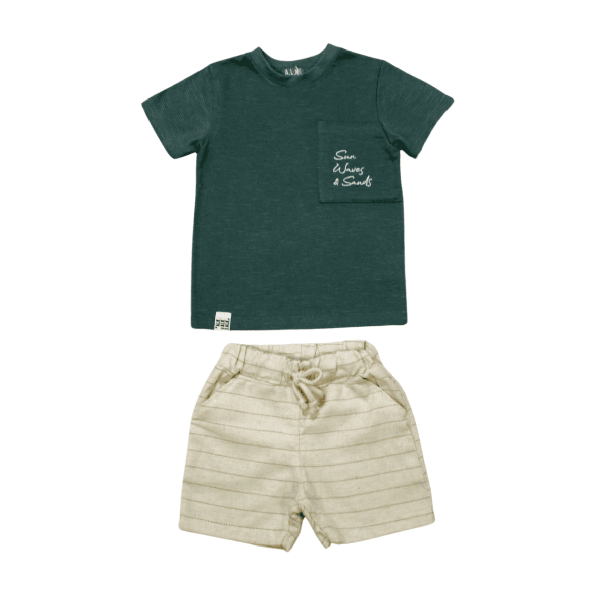 Conjunto Masculino Camiseta e Bermuda Tecido Listrada 22153 – Alekids