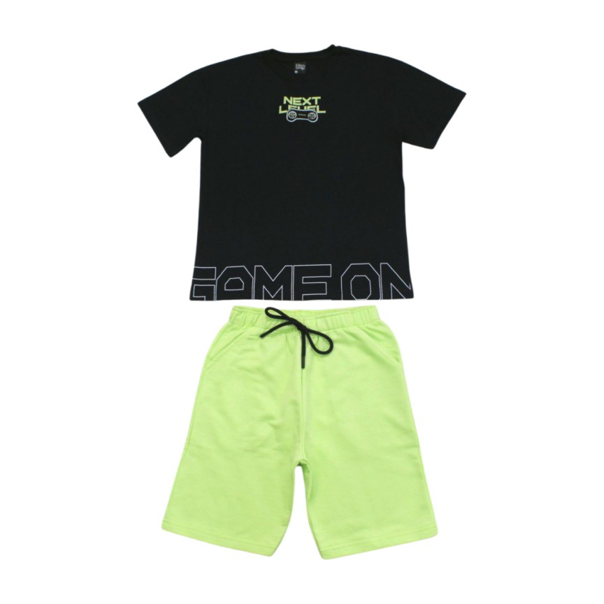 Conjunto Masculino Camiseta Game On e Bermuda Moletinho 8540 – Livy