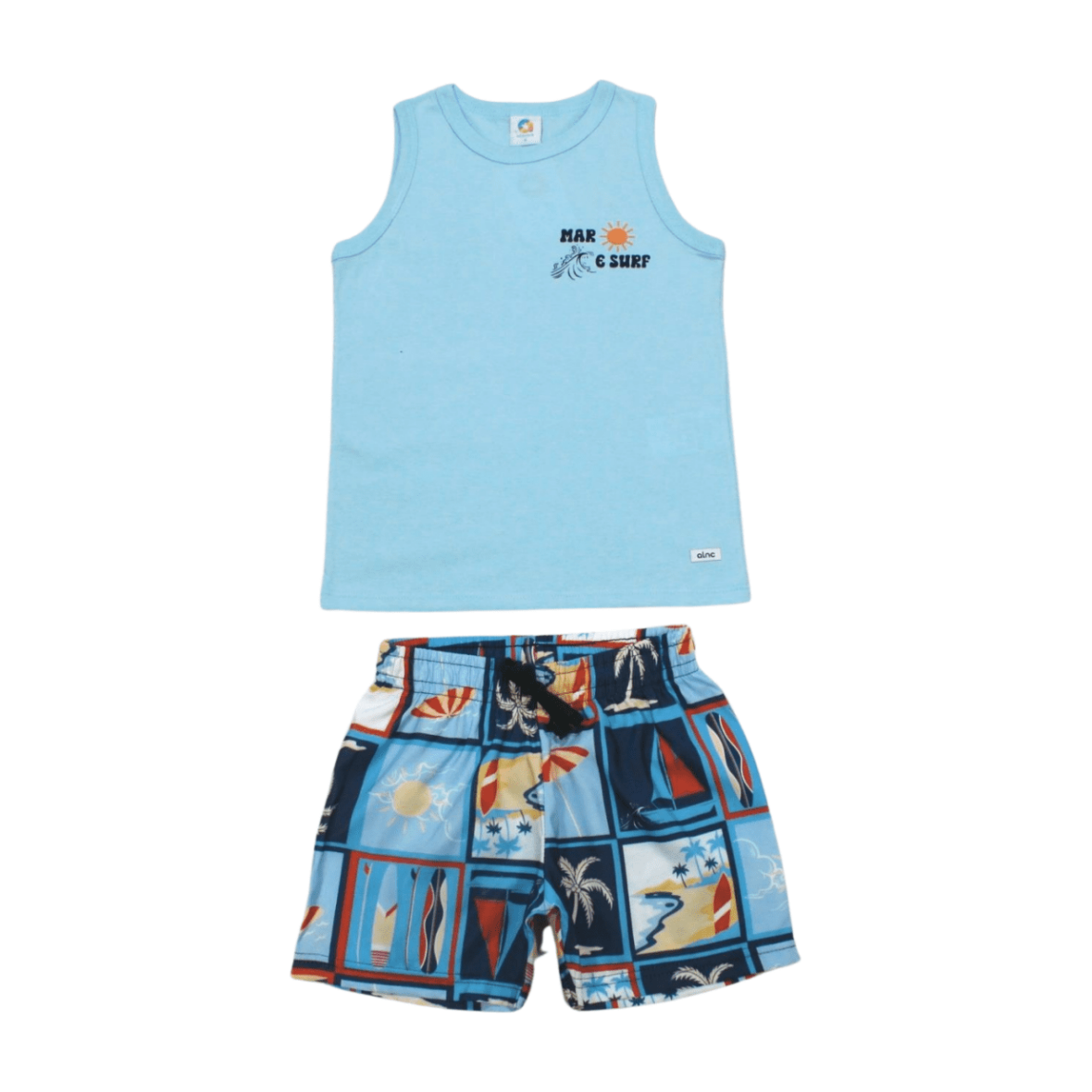 Conjunto Masculino Regata e Bermuda Tactel Surf 72090 – Alenice