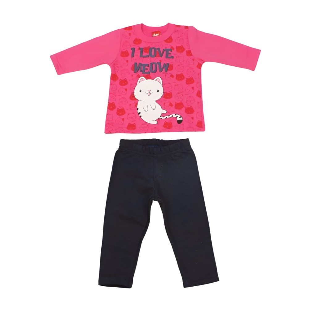 Conjunto Moletom Feminino Estampa I Love Meow 211241 – Elian