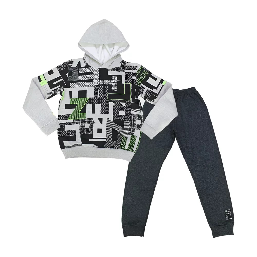 Conjunto Moletom Masculino com Manga Sobreposta e Capuz 241177 – Elian