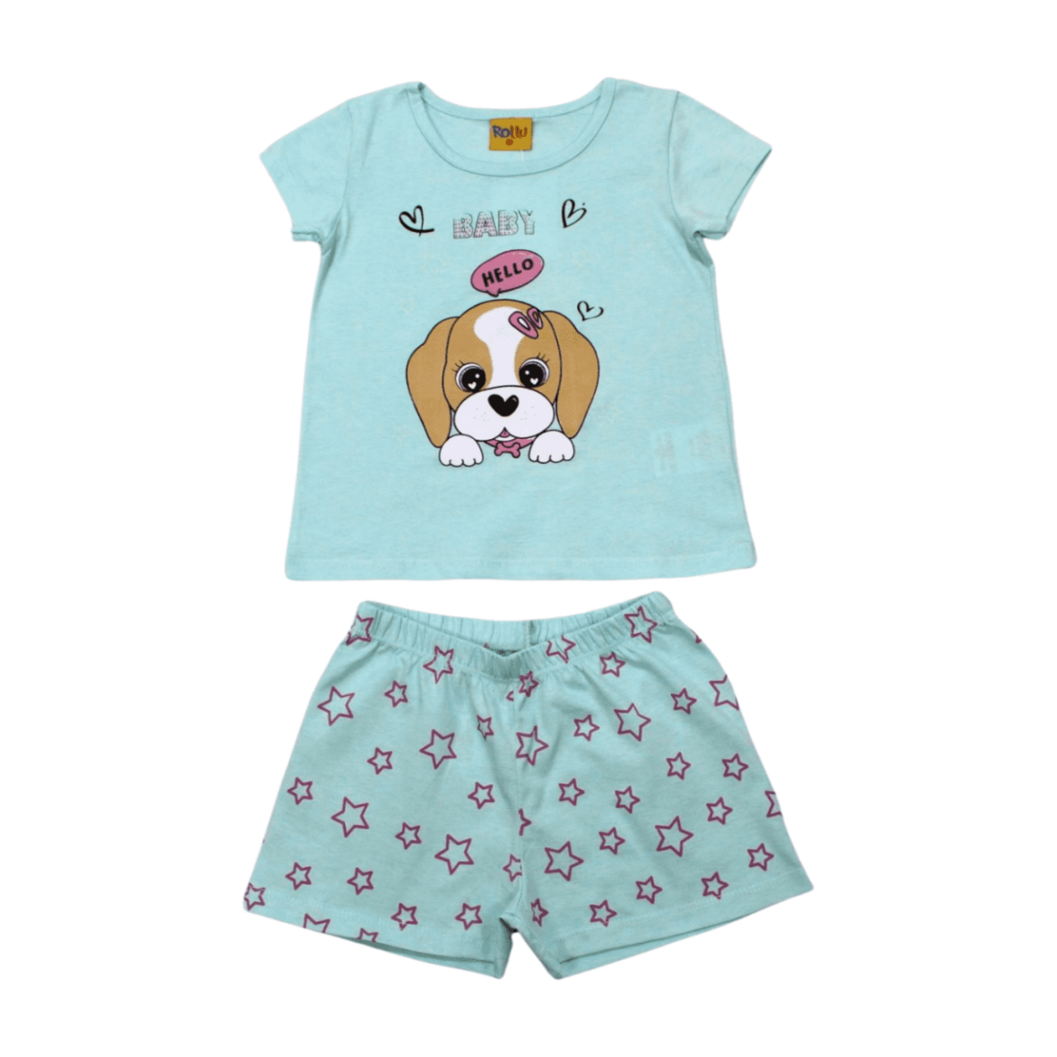 Pijama Malha Curto Feminino Estampa Dog 21195 – Rollu