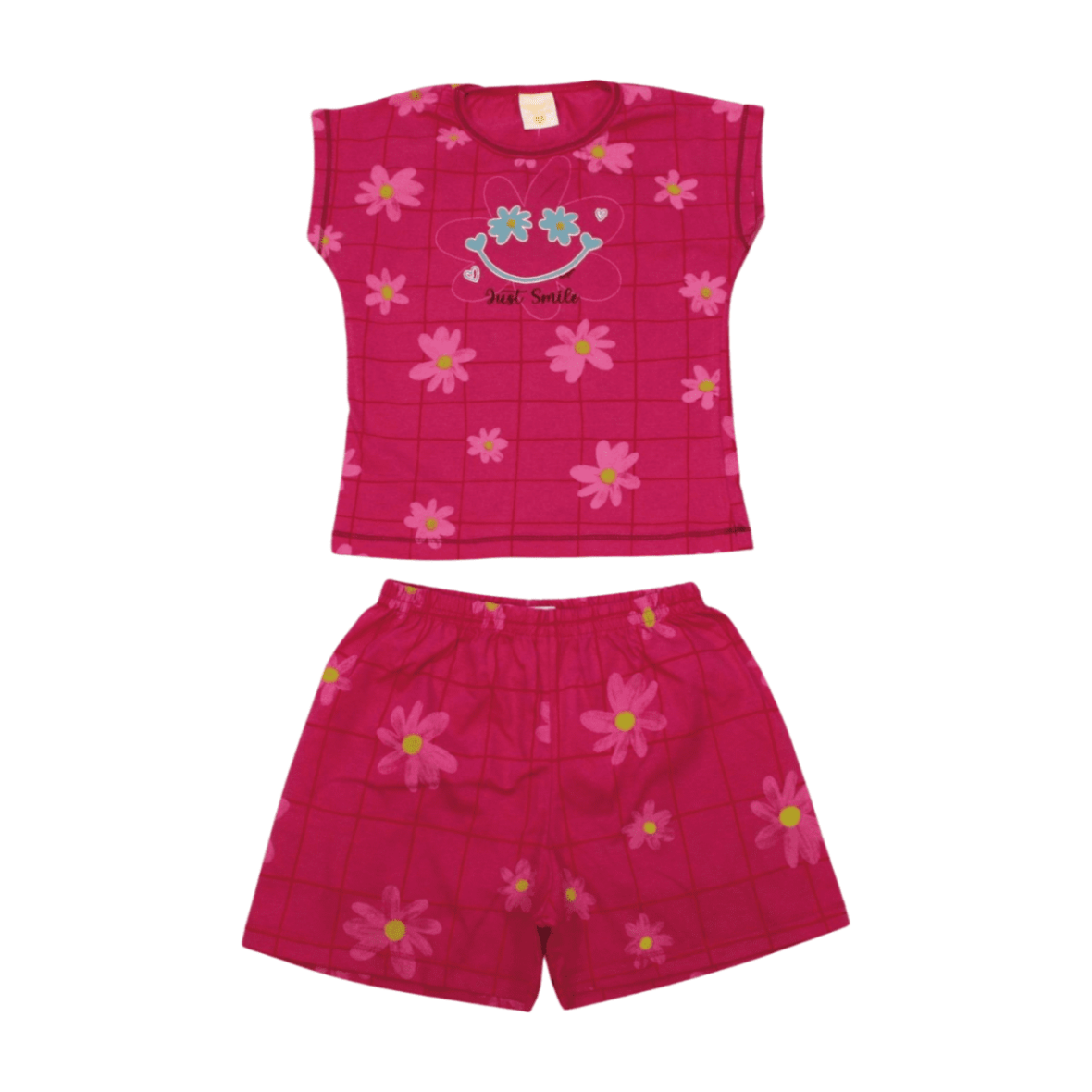 Pijama Malha Curto Feminino Estampa Flores Brilha no Escuro 00020 – Angerô