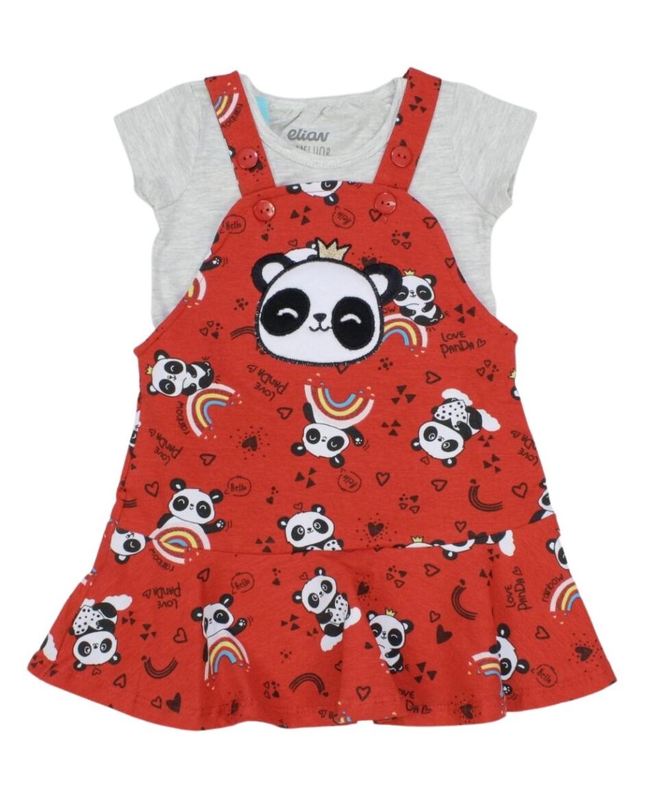 Salopete Estampa Panda com Blusa 2 Peças 211198 – Elian