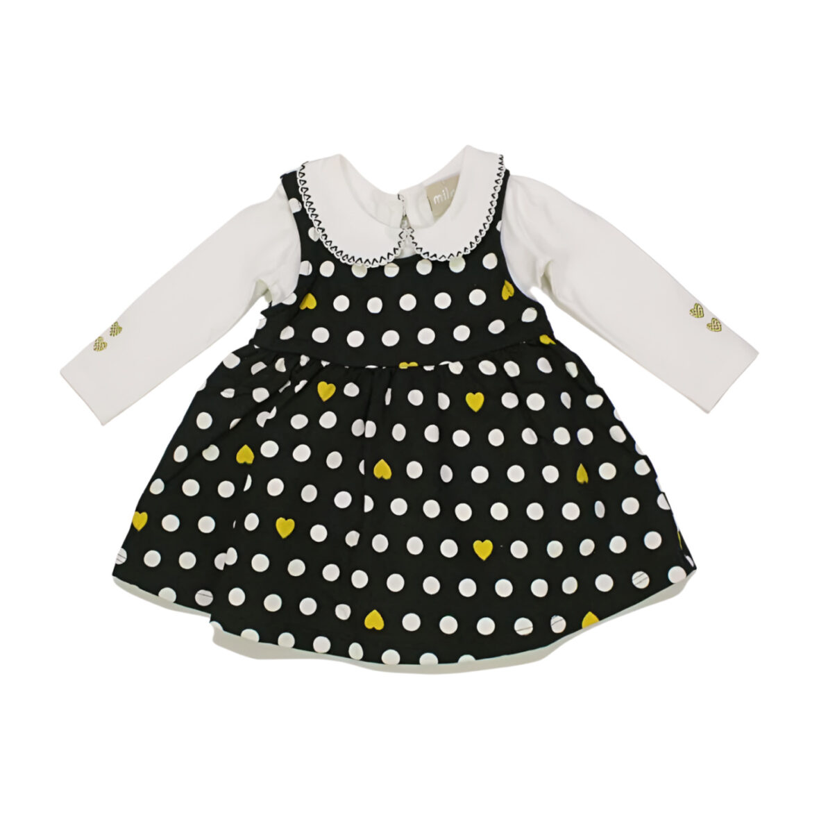 Salopete Estampada Bolinha com Blusa Manga Longa 14526 – Milon