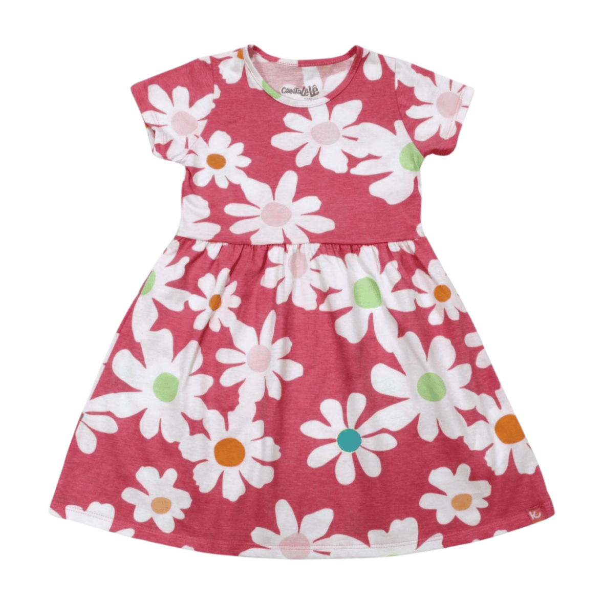 Vestido Manga Curta Estampado Flores 57084 – Kamylus