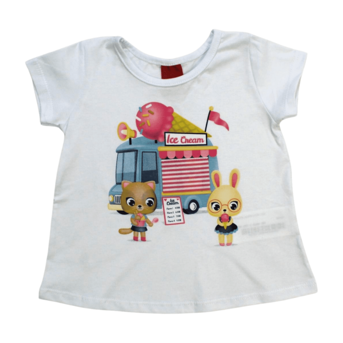 Blusa Manga Curta Estampada Ice Cream 1000186 – Kyly