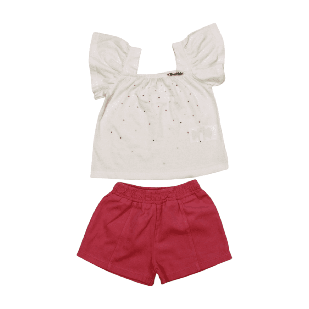 Conjunto Feminino Blusa com Strass e Shorts 8801 – Time Kids