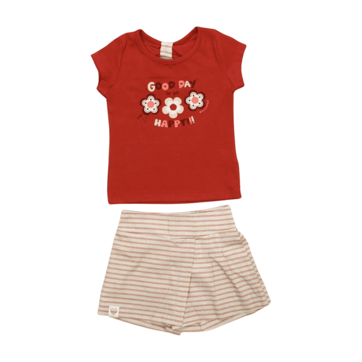 Conjunto Feminino Blusa e Shorts Saia Listrado 04077 – Dila