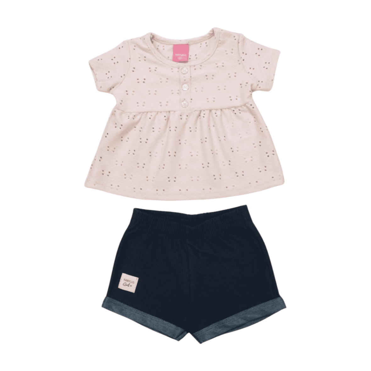 Conjunto Feminino Blusa Laise e Shorts Jeans 53703 – Kamylus