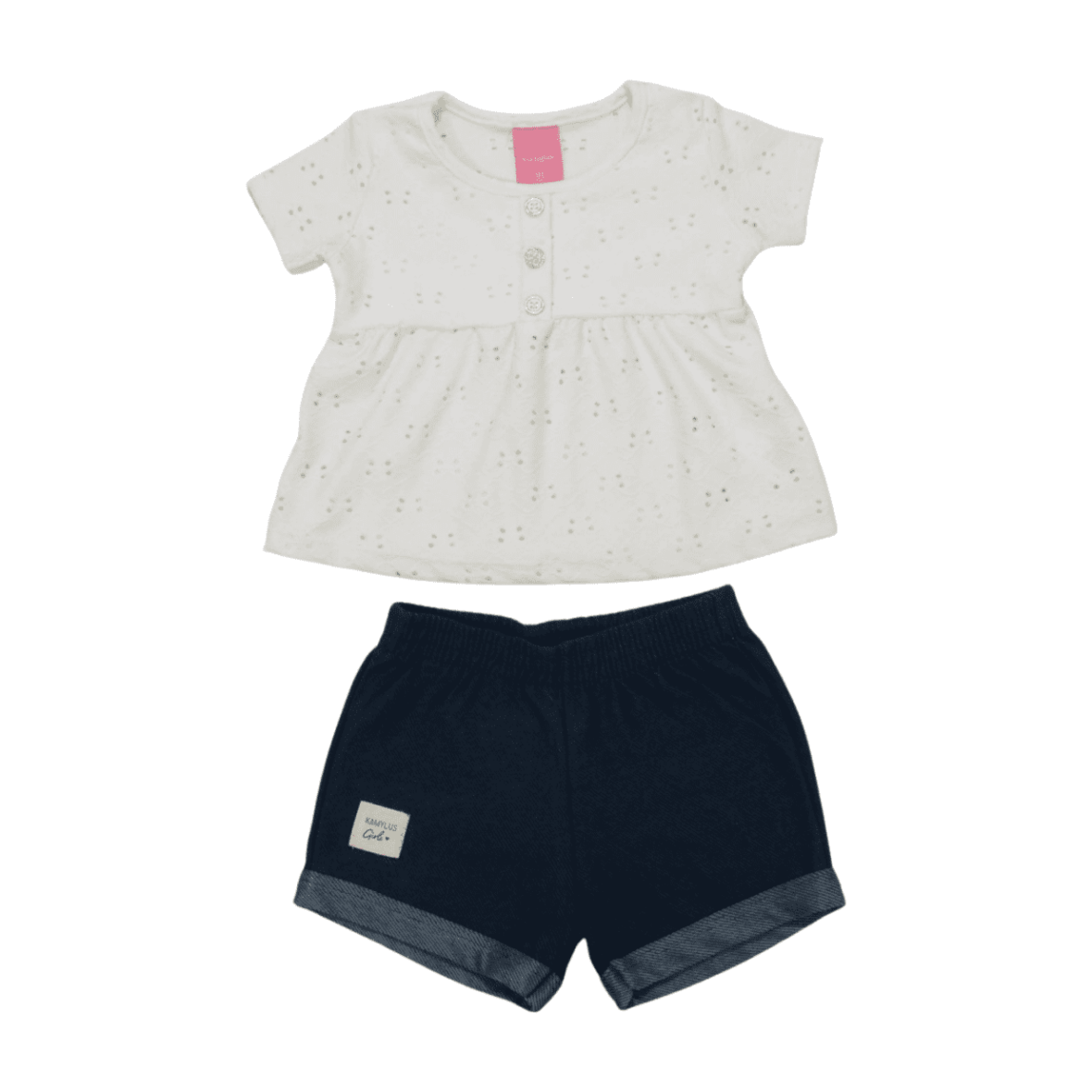 Conjunto Feminino Blusa Laise e Shorts Jeans 53703 – Kamylus