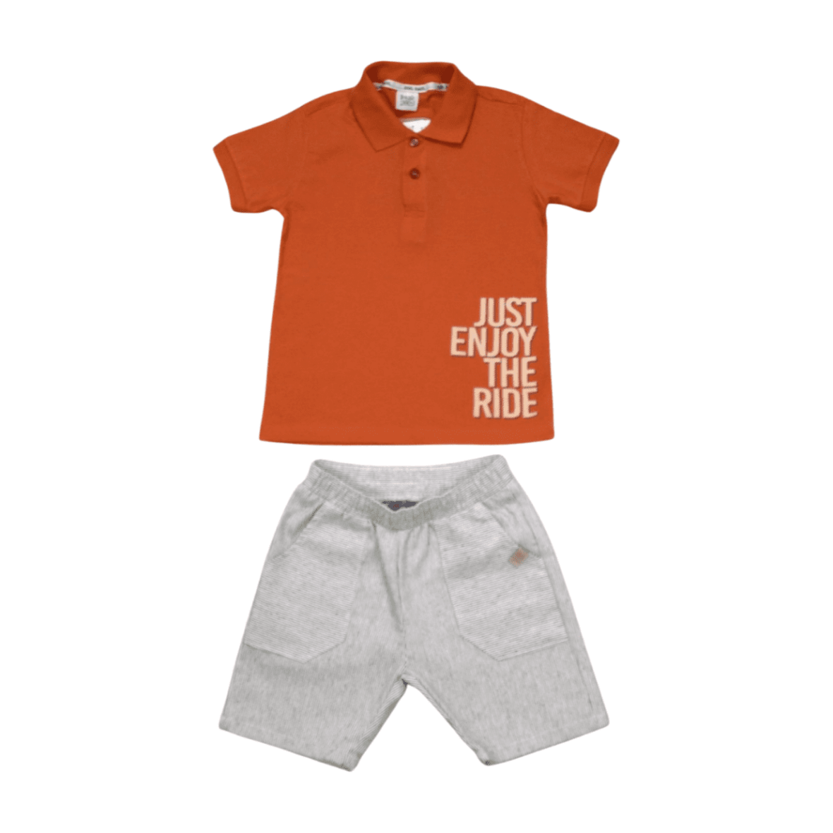 Conjunto Masculino Polo Estampa Just e Bermuda Sarja 15219 – Ding Dang