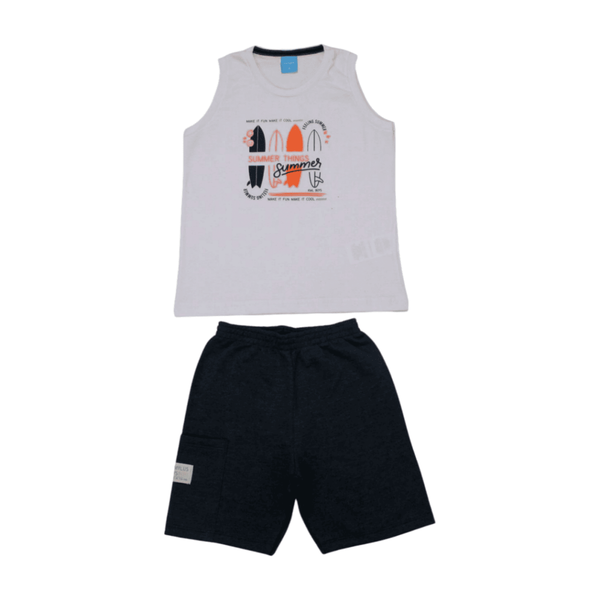 Conjunto Masculino Regata Summer e Bermuda Moletinho 43654 – Kamylus