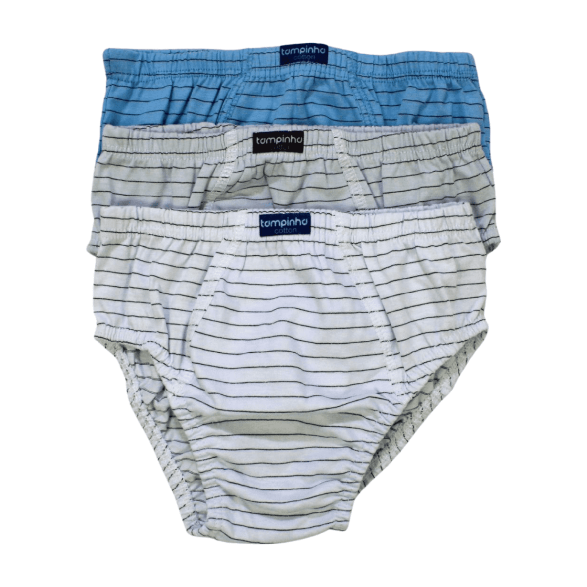 Kit Cueca Listrada com Cores Sortidas 3000 03Peças – Tampinha