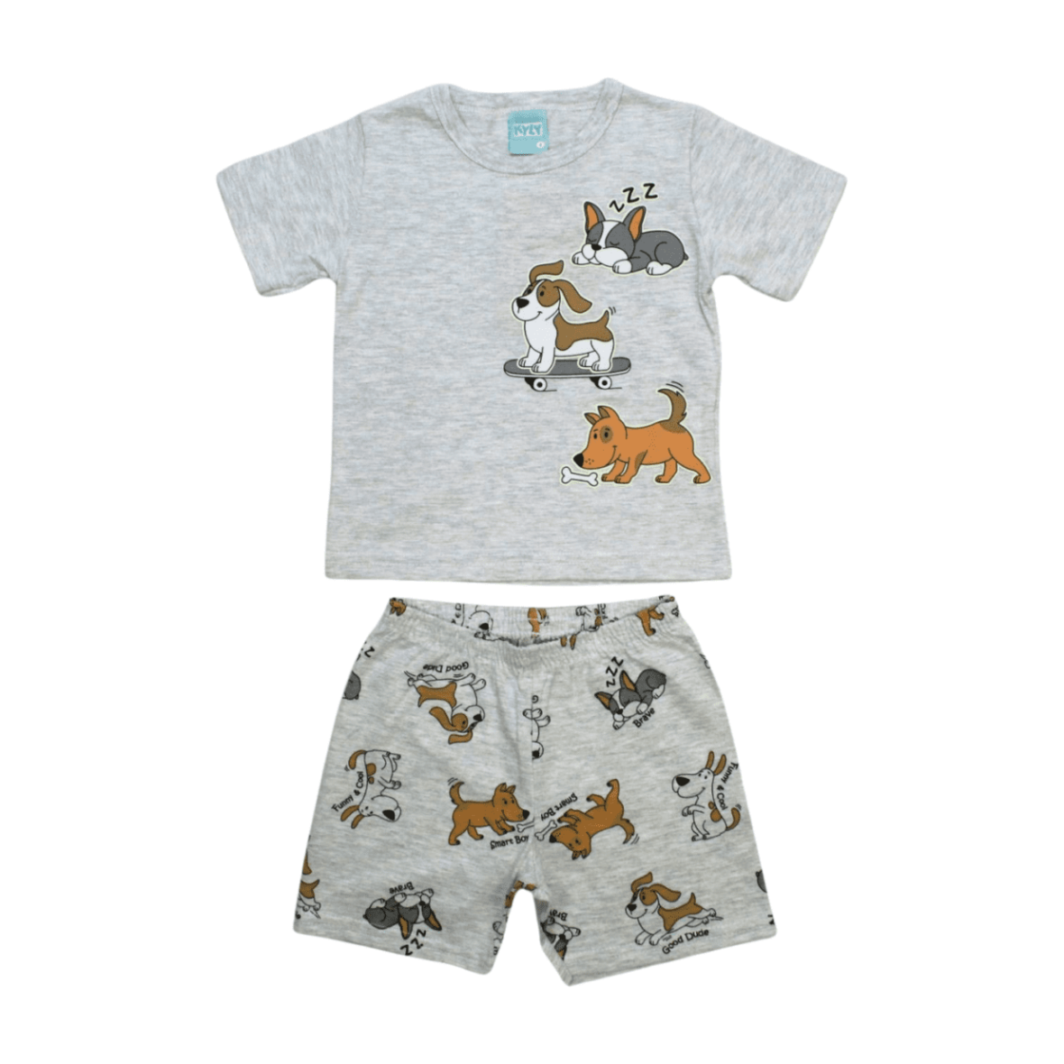 Pijama Malha Curto Masculino Estampa Cachorros Brilha no Escuro 1000451 – Kyly