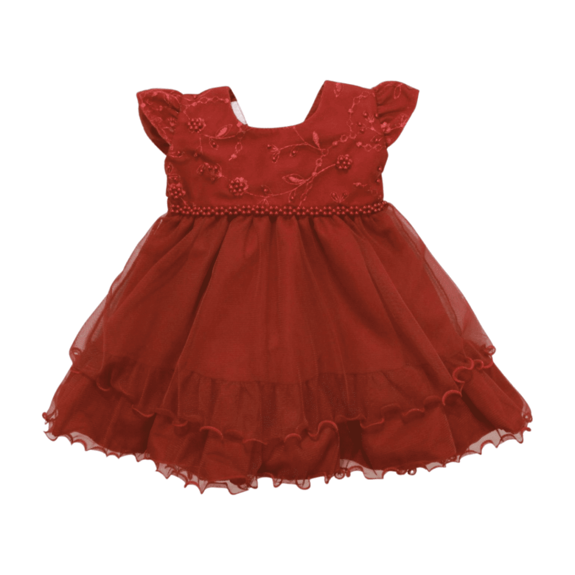 Vestido com Babado e Tule 3248 – Nelu