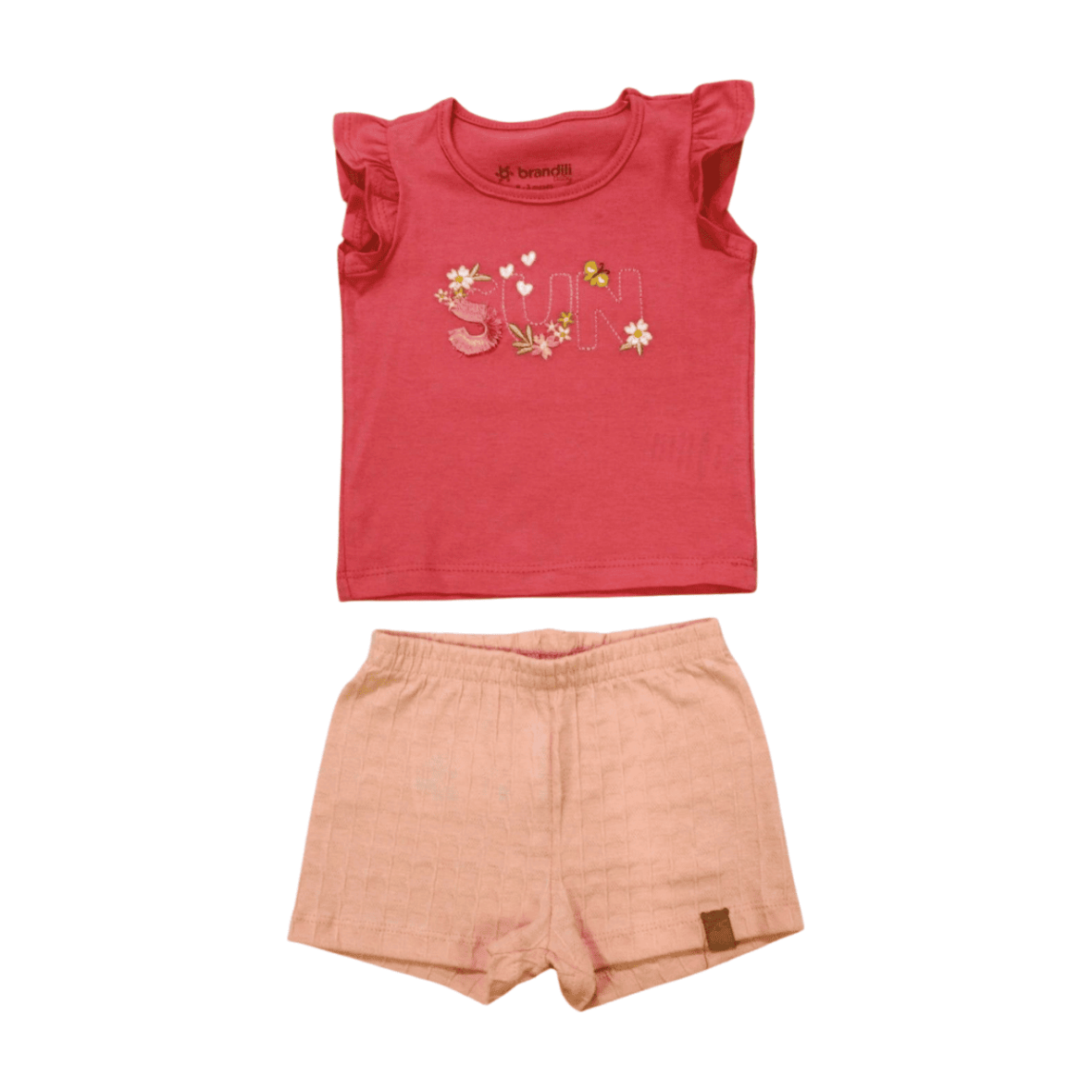 Conjunto Feminino Blusa Bordada e Shorts 26066 – Brandili