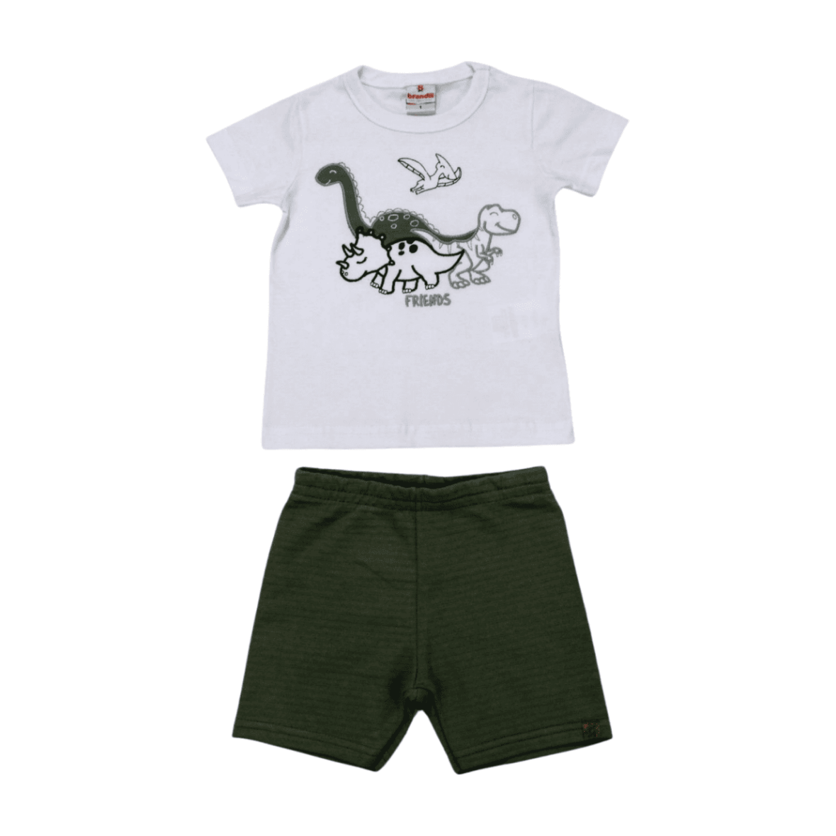 Conjunto Masculino Camiseta Dino e Bermuda Moletinho 26003 – Brandili