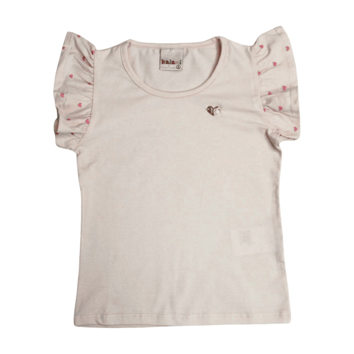 Blusa Manga Curta com Mangas Estampada Corações 11438 – Kaiani