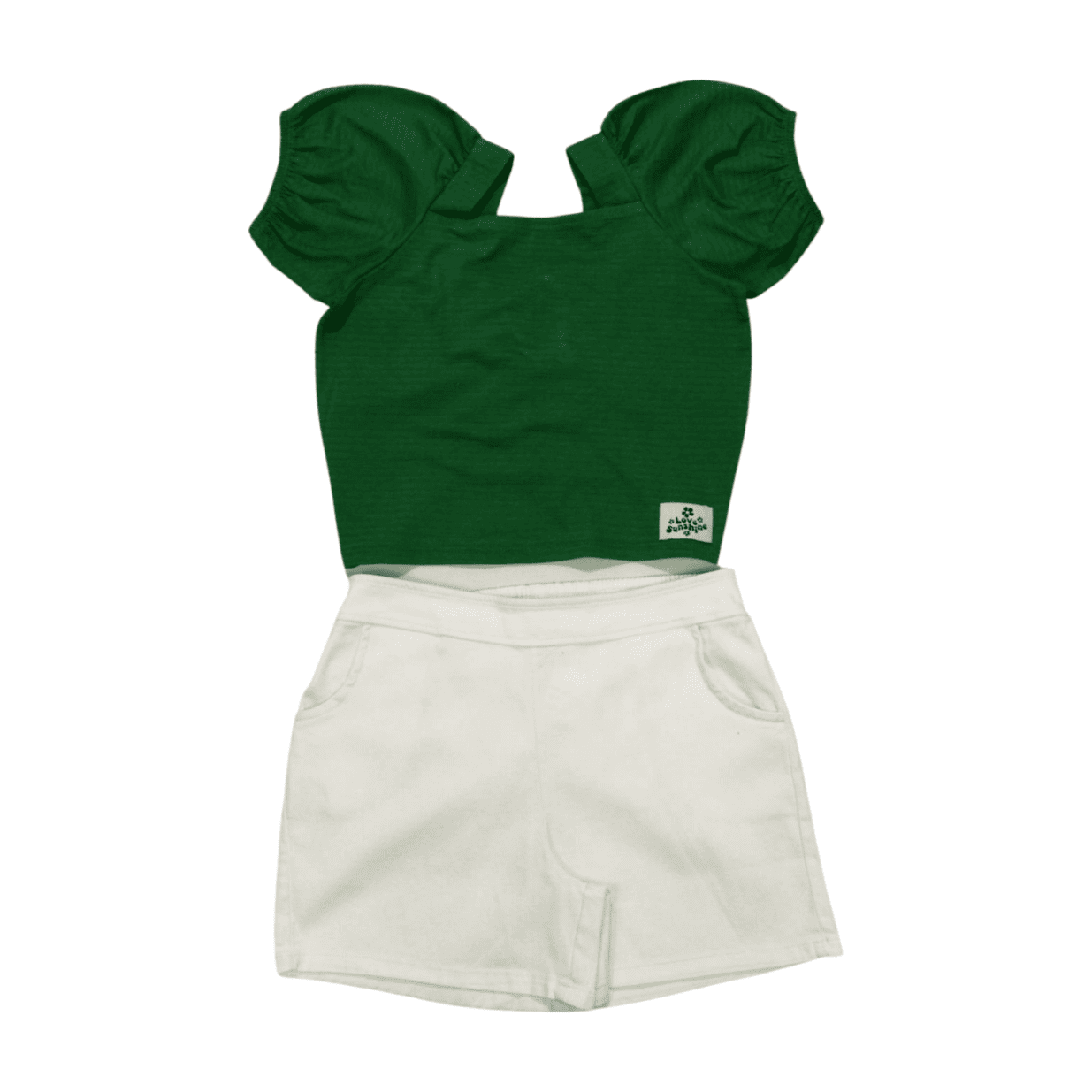 Conjunto Feminino Blusa Cropped e Shorts Sarja 4248 - Dila