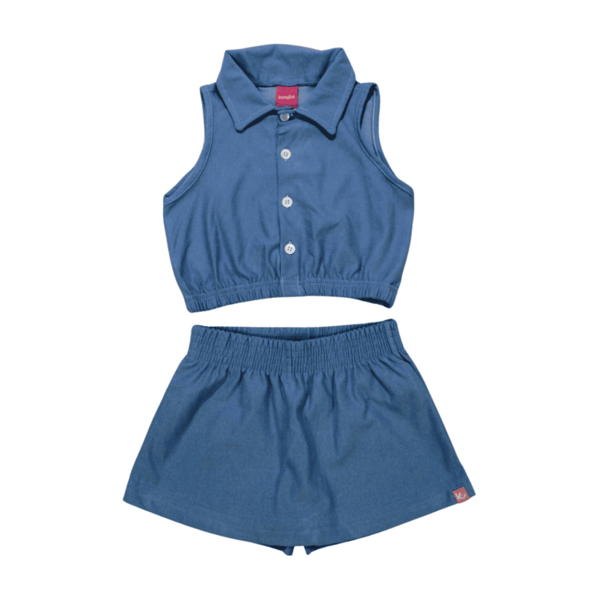 Conjunto Feminino Blusa e Shorts Saia Cotton Jeans 57137 – Kamylus