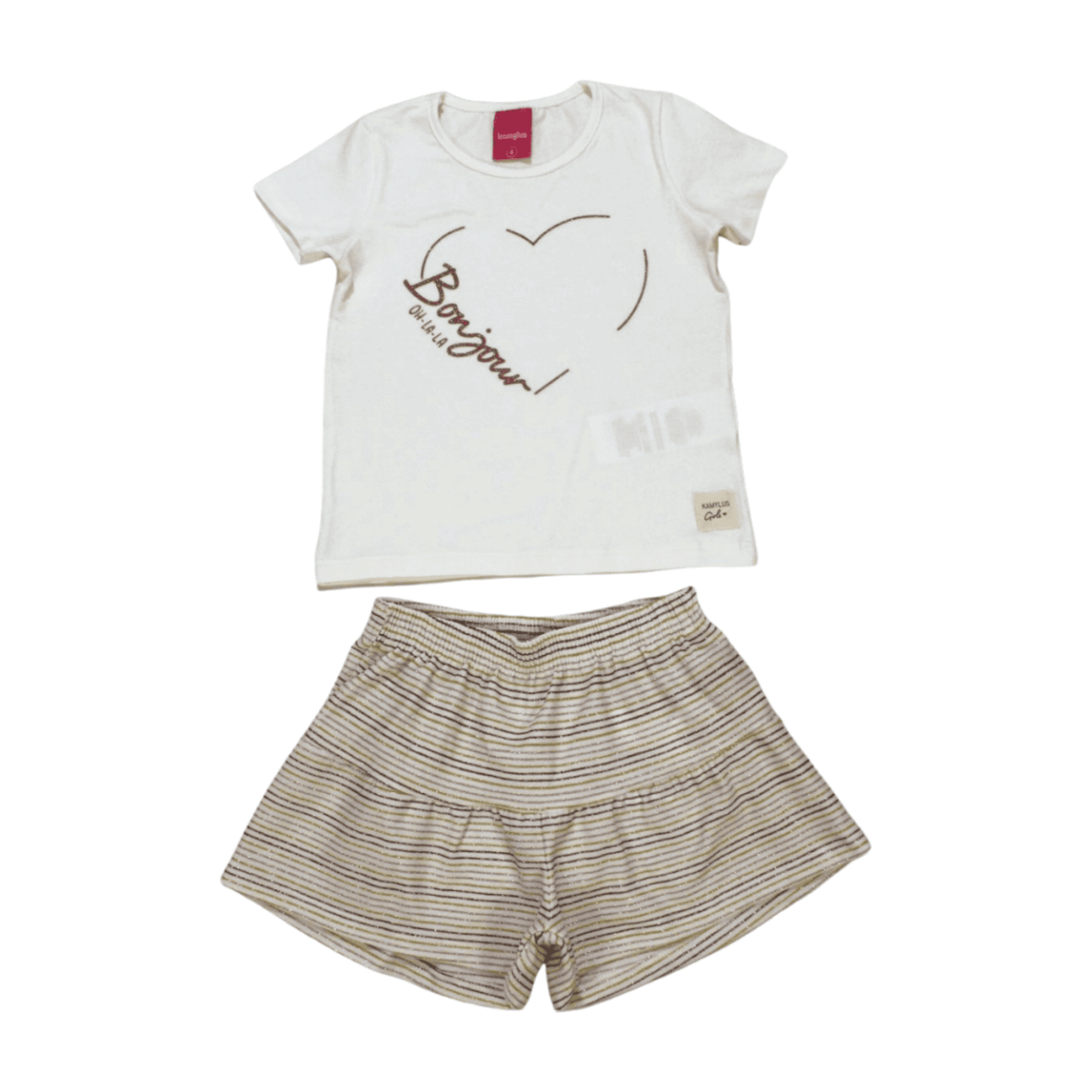 Conjunto Feminino Blusa Estampa Bonjour e Shorts 53753 – Kamylus