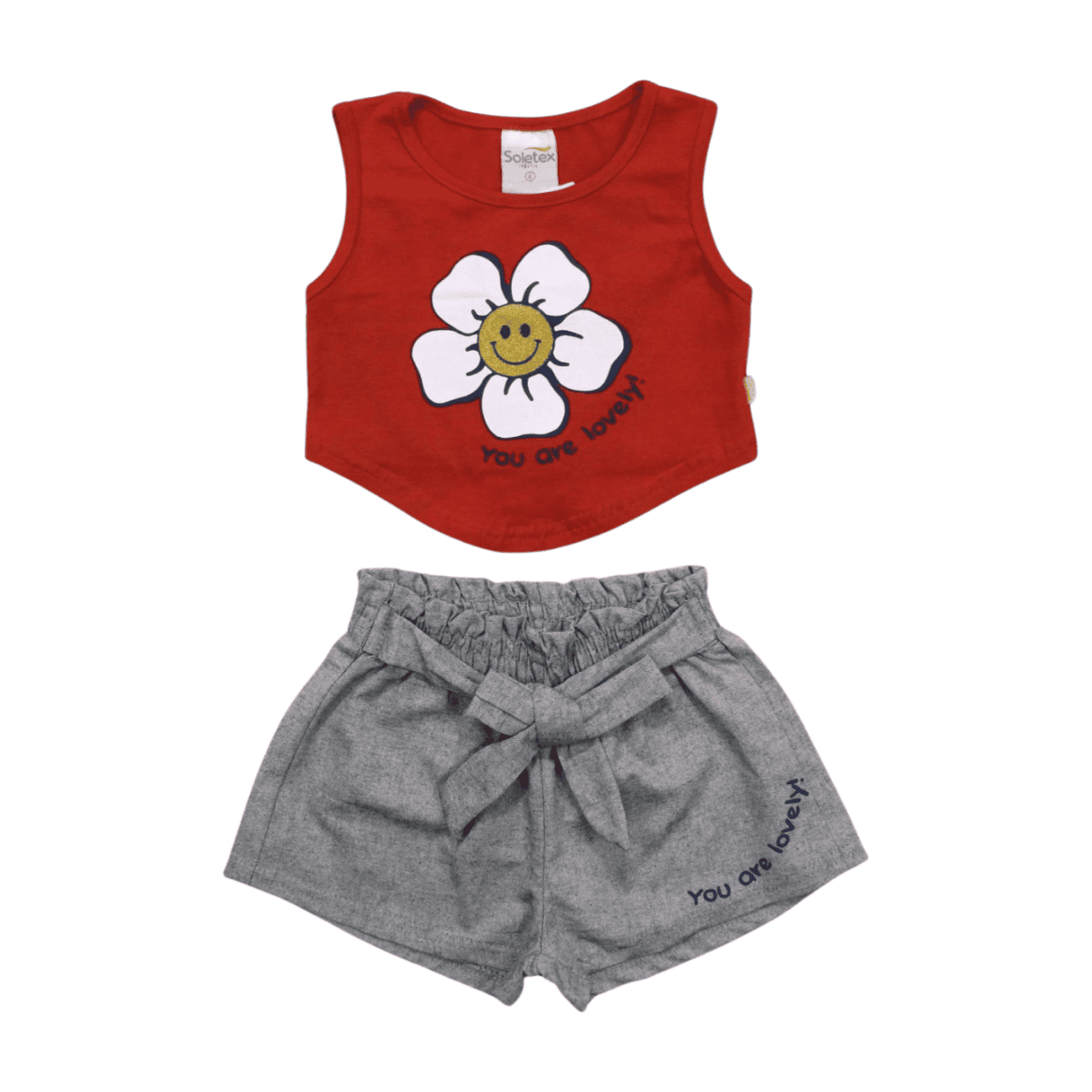 Conjunto Feminino Blusa Estampa Margarida e Shorts Tecido 07851 - Soletex