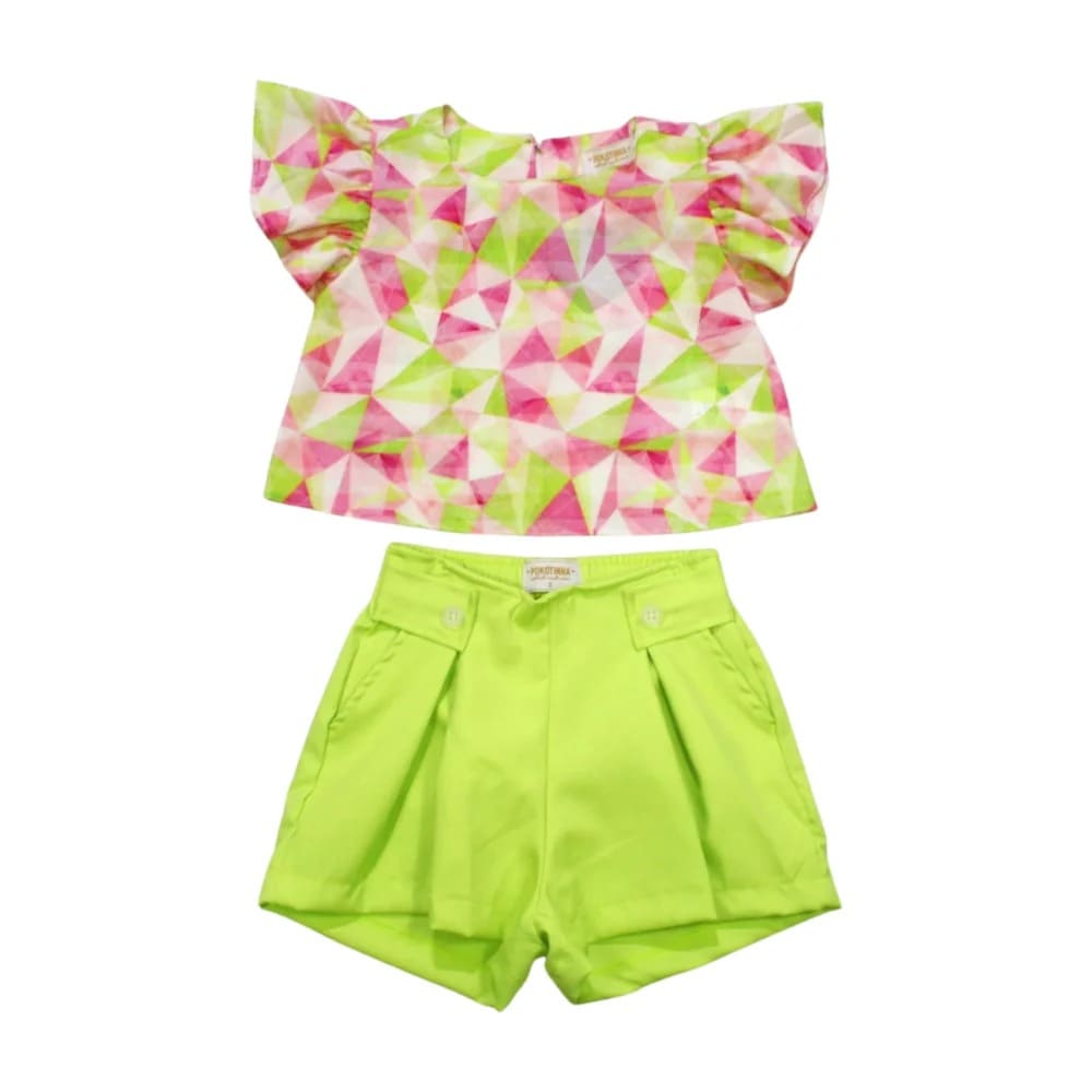 Conjunto Feminino Blusa Estampada e Shorts Tecido 7389 – Pokotinha