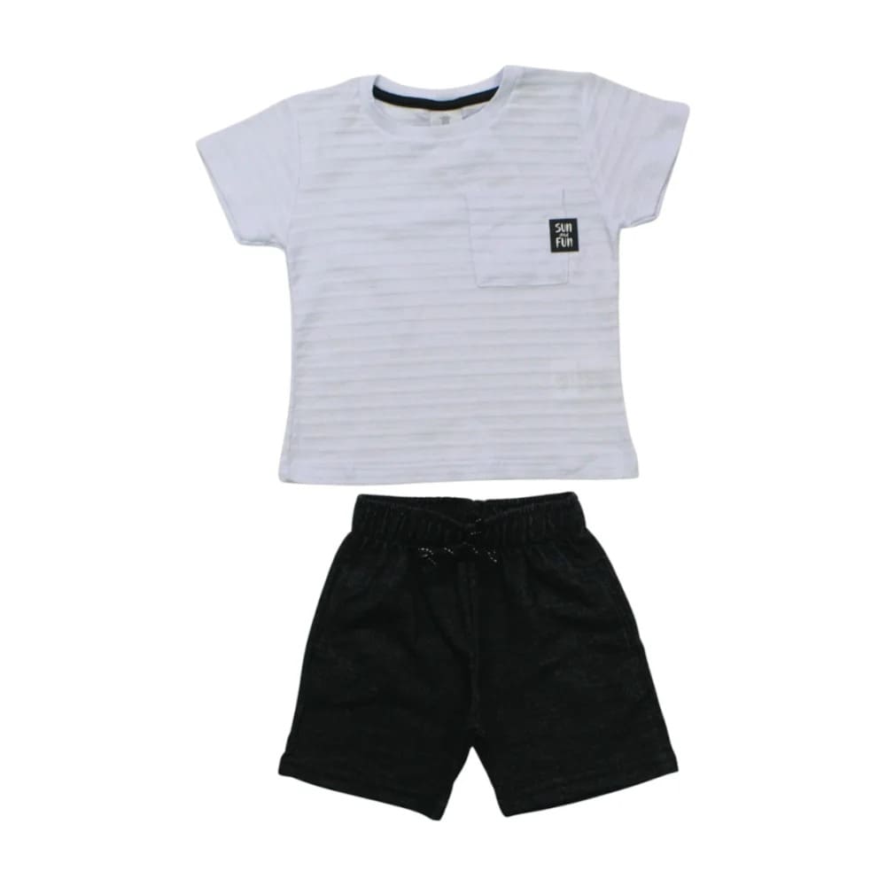 Conjunto Masculino Camiseta e Bermuda Moletinho com Bolso 6826 – By Gus
