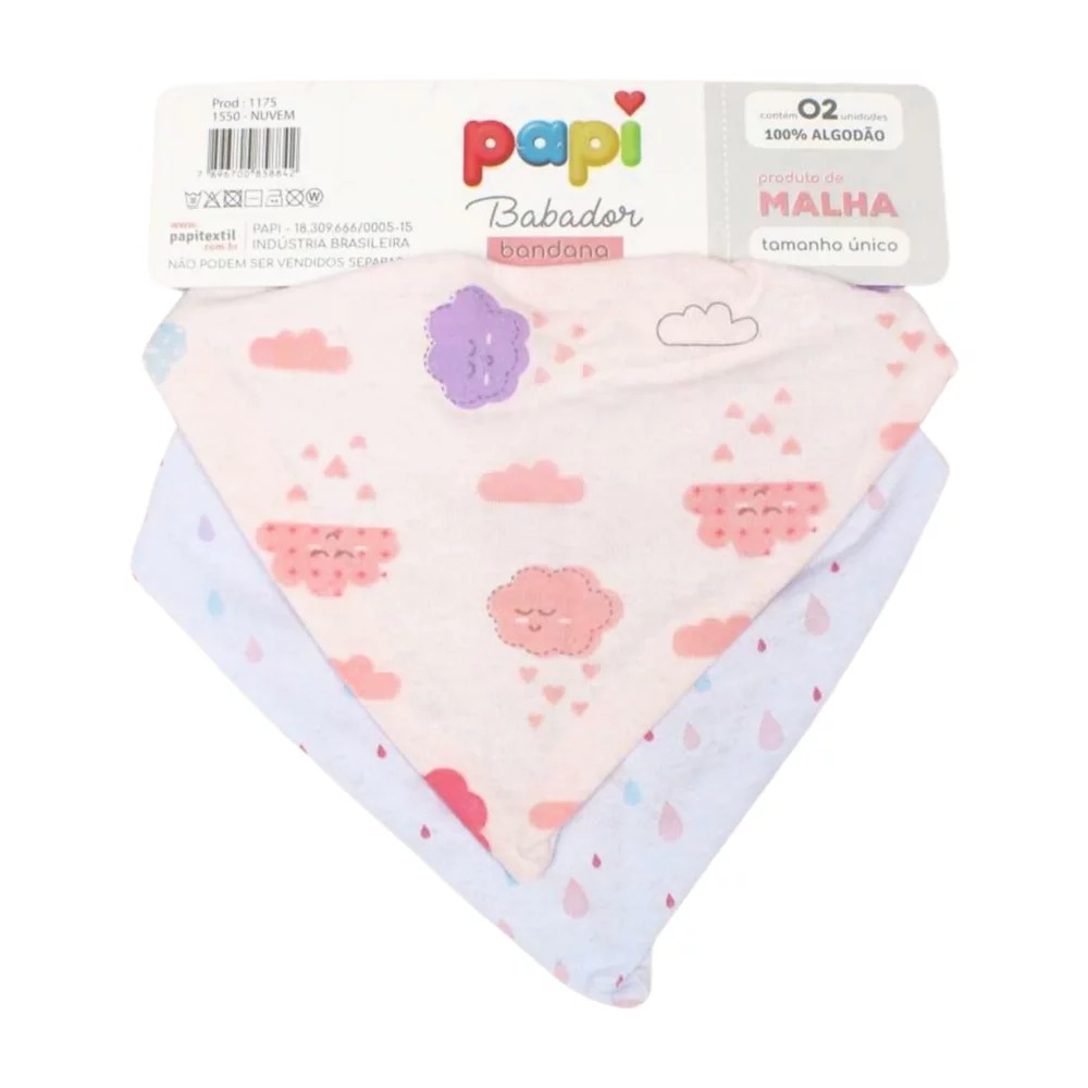 Kit Babador Bandana Malha Estampas Sortidas 2Peças 1175 – Papi
