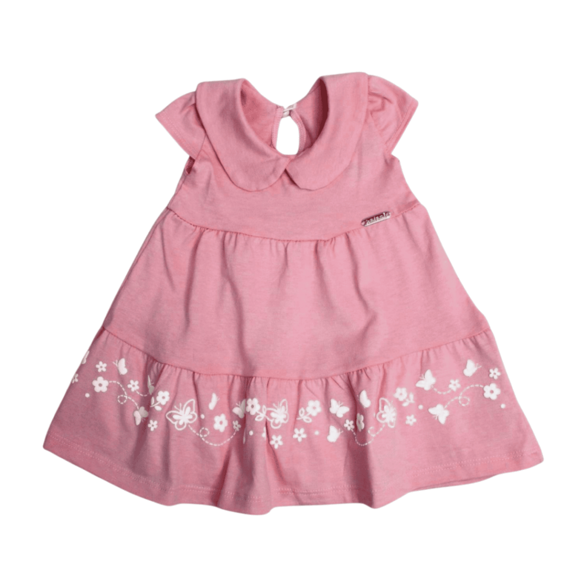 Vestido Manga Curta com Estampa Flores na Barra 11410 – Kaiani