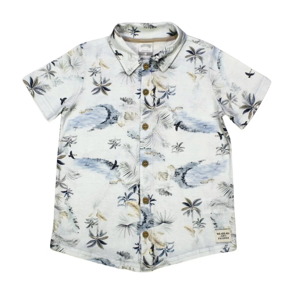 Camisa Manga Curta Malha Estampada Coqueiros 39731 – Alakazoo