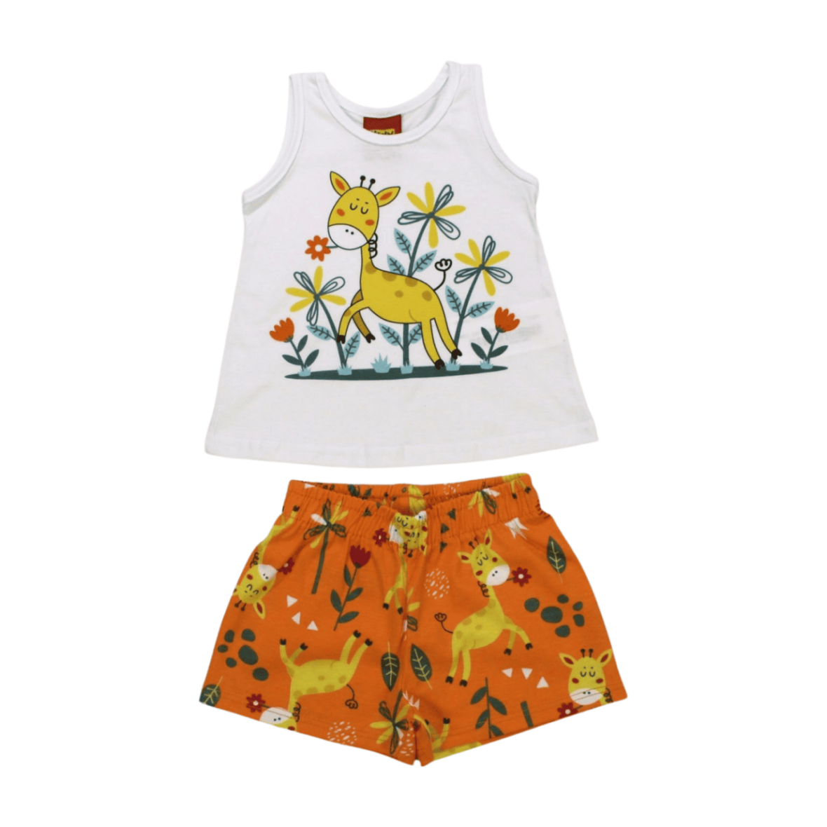 Conjunto Feminino Blusa e Shorts Estampado Girafa 1000514 – Kyly