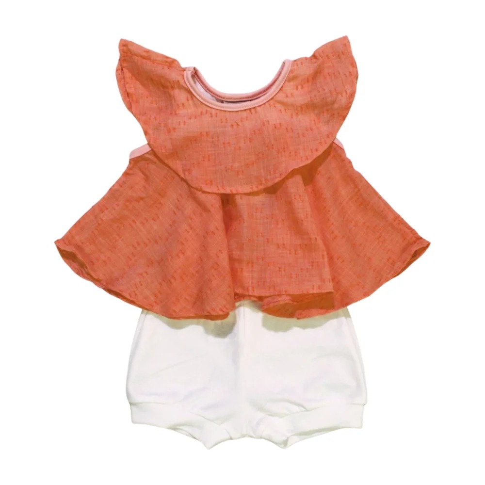 Conjunto Feminino Blusa Tecido Trabalhado e Shorts 1993 – Carol e Dani
