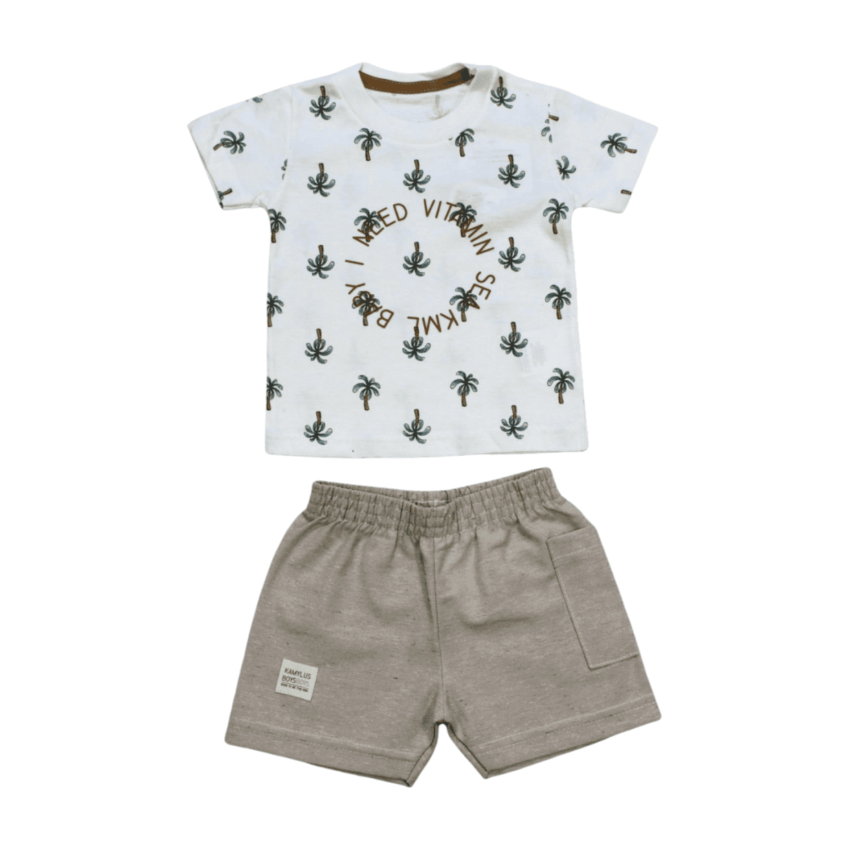Conjunto Masculino Camiseta Estampada e Bermuda Tecido 43692 - Kamylus