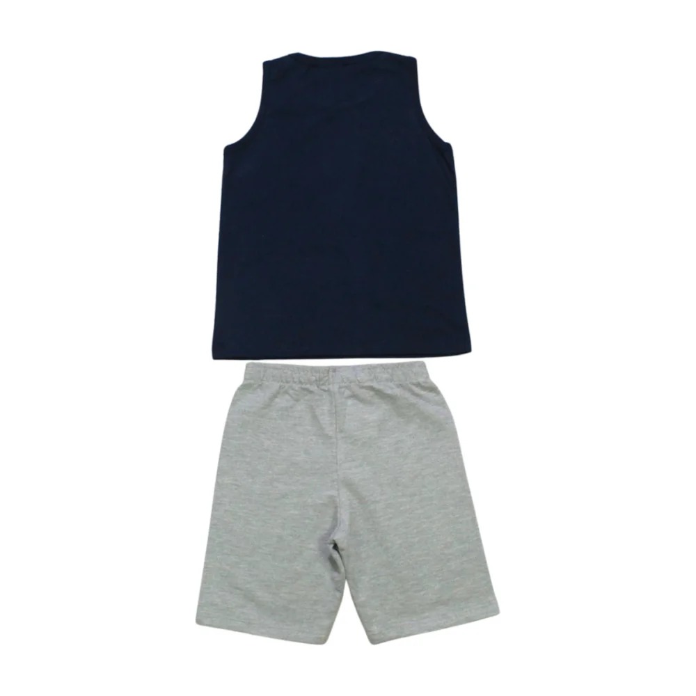 Conjunto Masculino Regata Estampa Game Over e Bermuda Moletinho 51802 – Rei Rex
