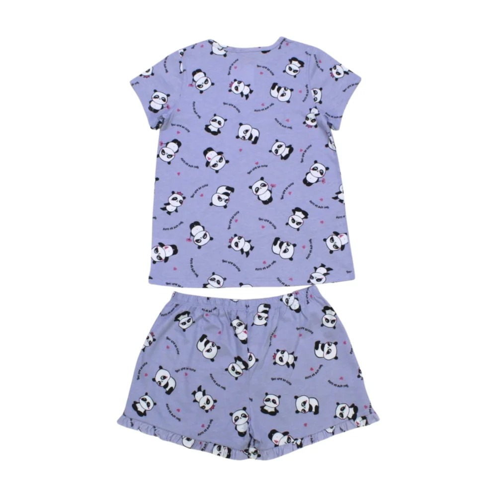 Pijama Malha Curto Feminino Estampa Love Brilha no Escuro 21196 – Rollu