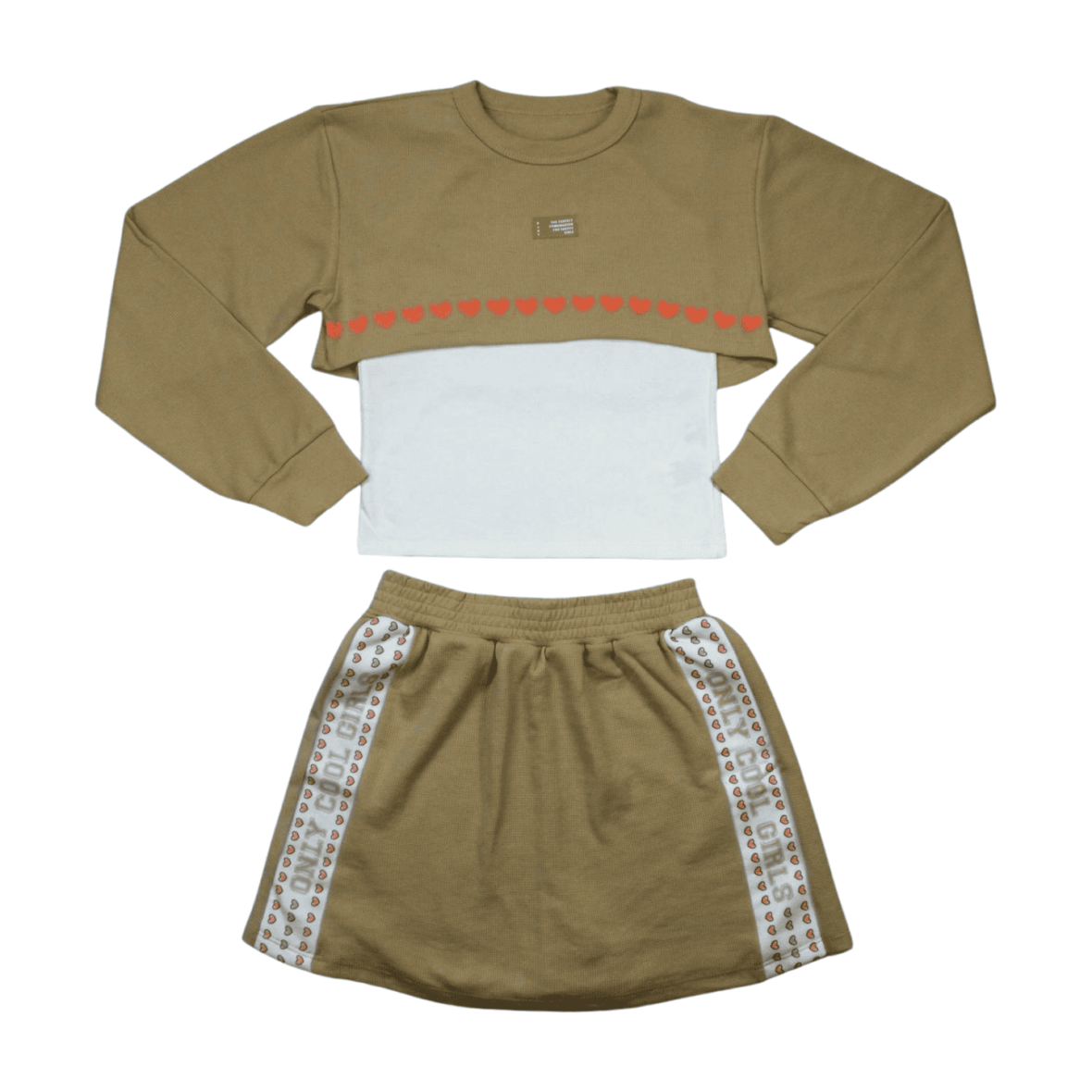 Conjunto Longo Blusa Cotton Moletom, Shorts Saia 14865 – Abrange