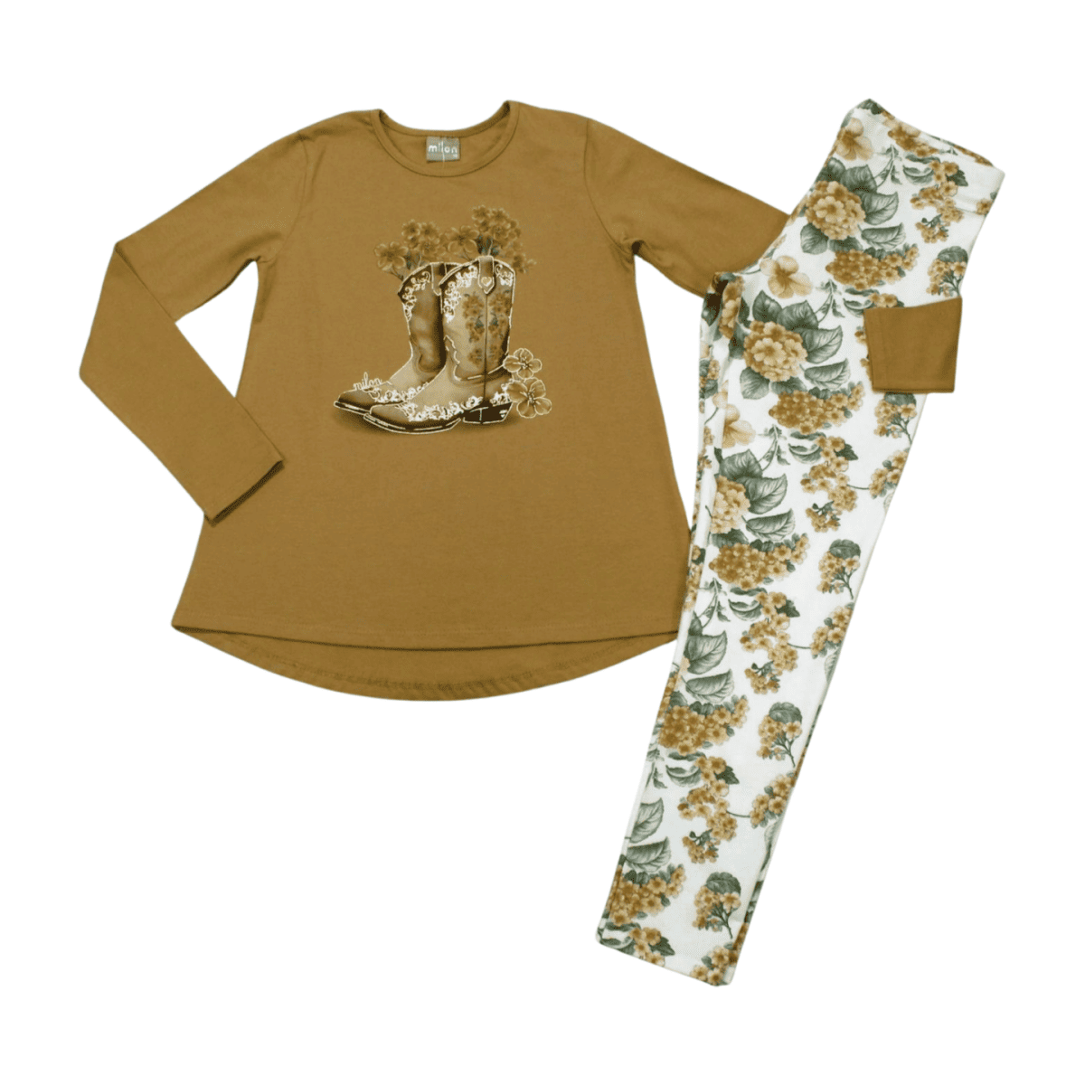 Conjunto Longo Feminino Blusa e Legging Floral 2000790 - Milon