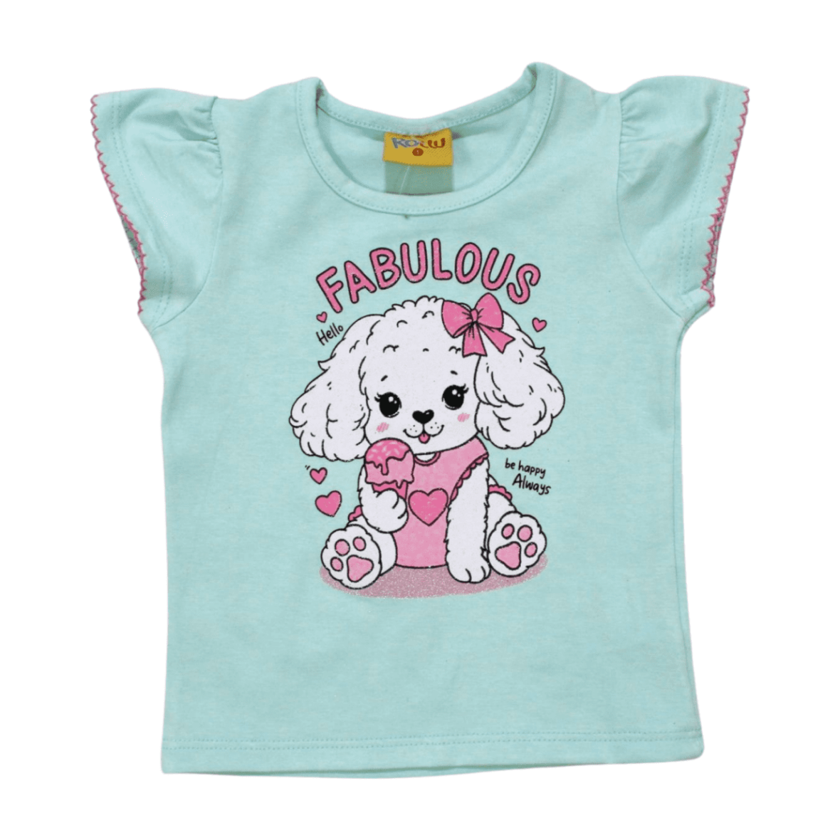 Blusa Manga Curta Estampa Fabulous com Picueta 21101 – Rollu